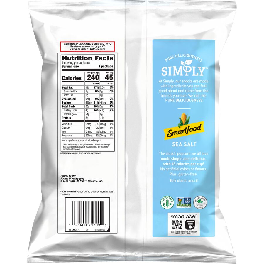 Simply® Smartfood® Sea Salt Flavored Popcorn