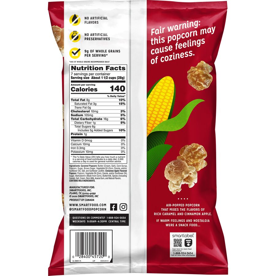 Smartfood Caramel & Cinnamon Apple Flavored Popcorn