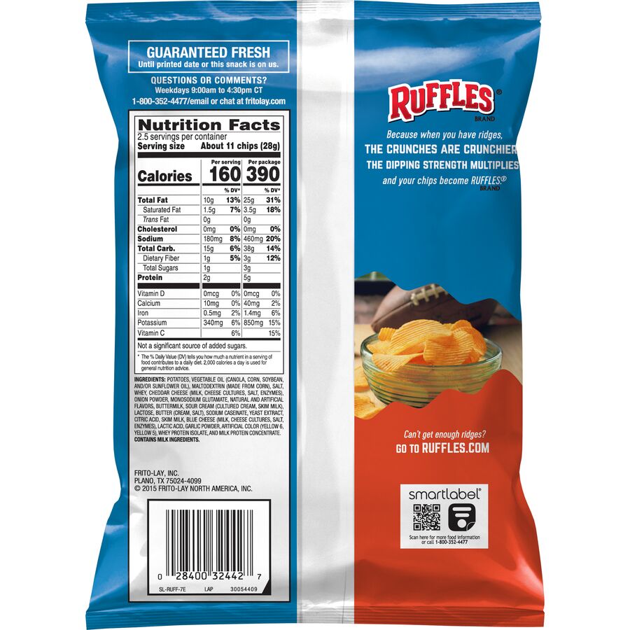 Ruffles Cheddar & Sour Cream Flavored Potato Chips