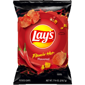 Lay's Potato Chips Flamin Hot Flavored 7.75 Ounce Bag