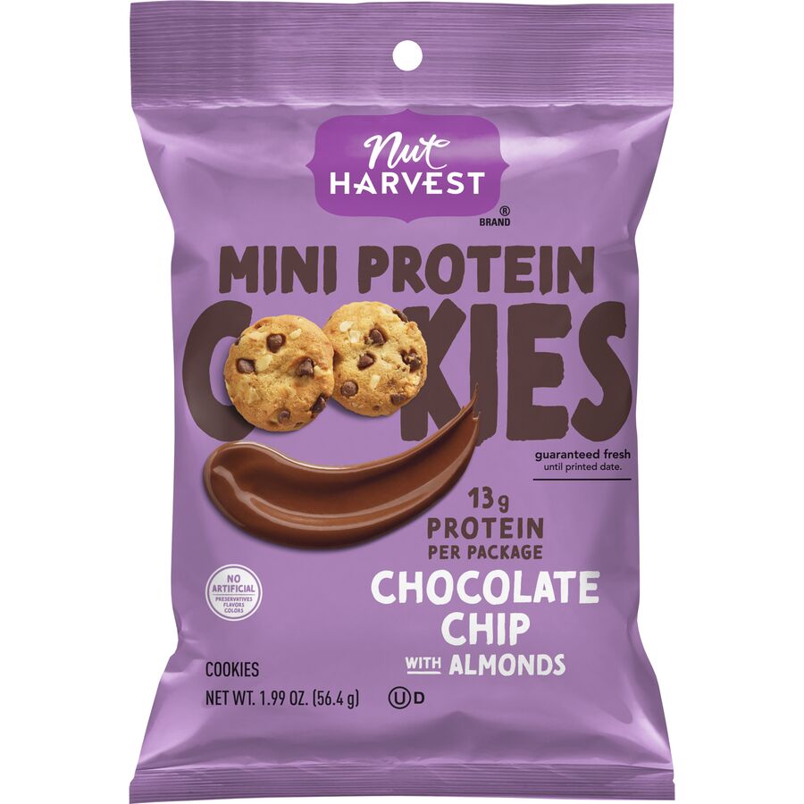 Nut Harvest Protein Chocolate Chip Mini Cookies with Almonds