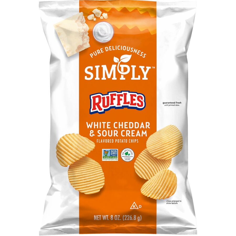 Simply Ruffles White Cheddar Sour Cream Flavored Potato Chips