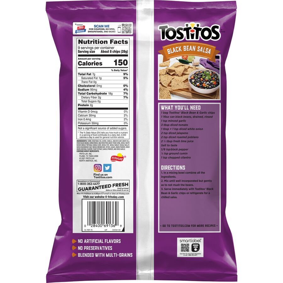 Tostitos® Black Bean & Garlic Flavored Multigrain Tortilla Chips