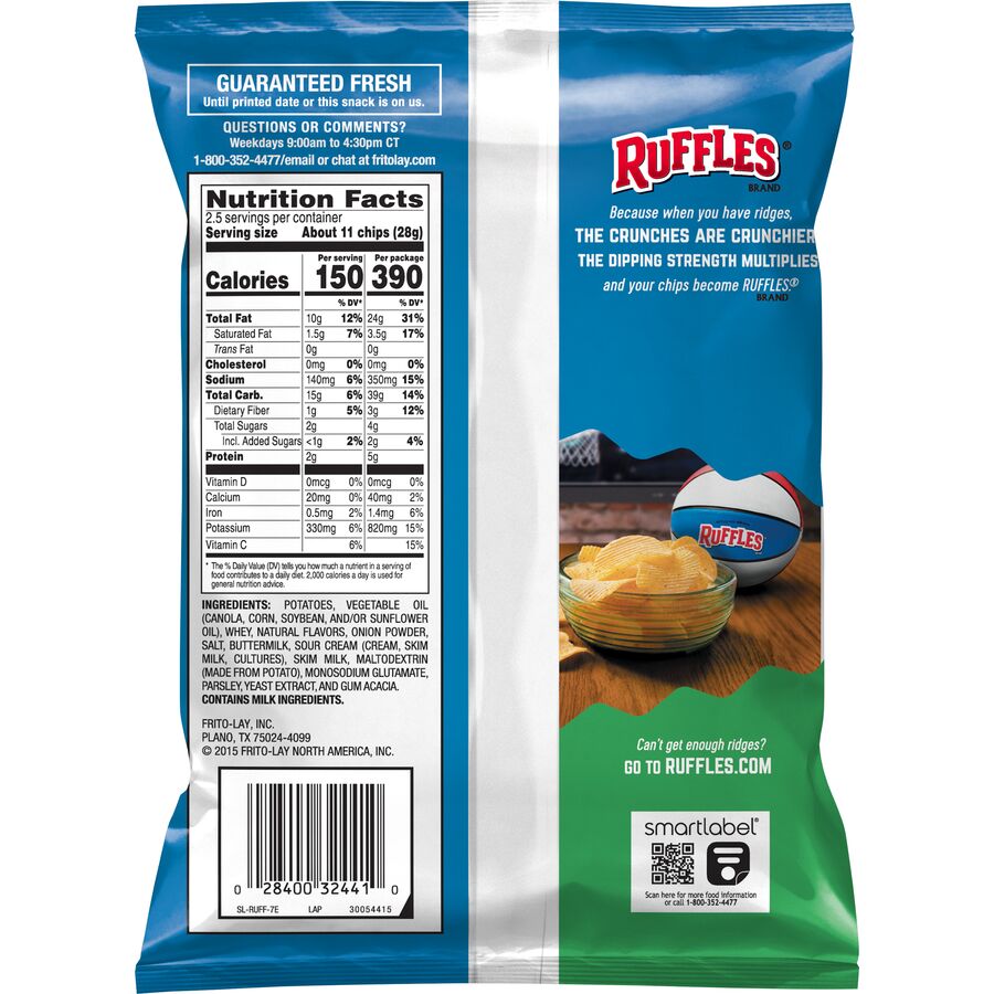 Ruffles® Sour Cream & Onion Flavored Potato Chips