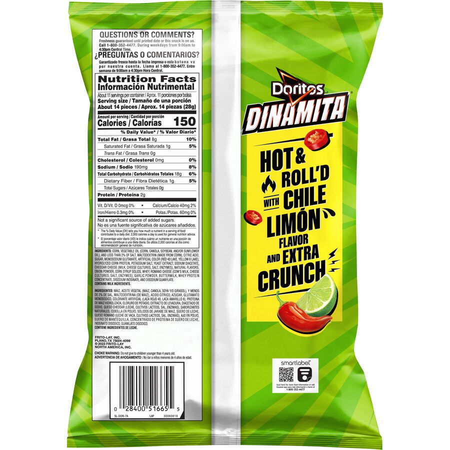 Doritos® Dinamita® Chile Limon Flavored Rolled Tortilla Chips