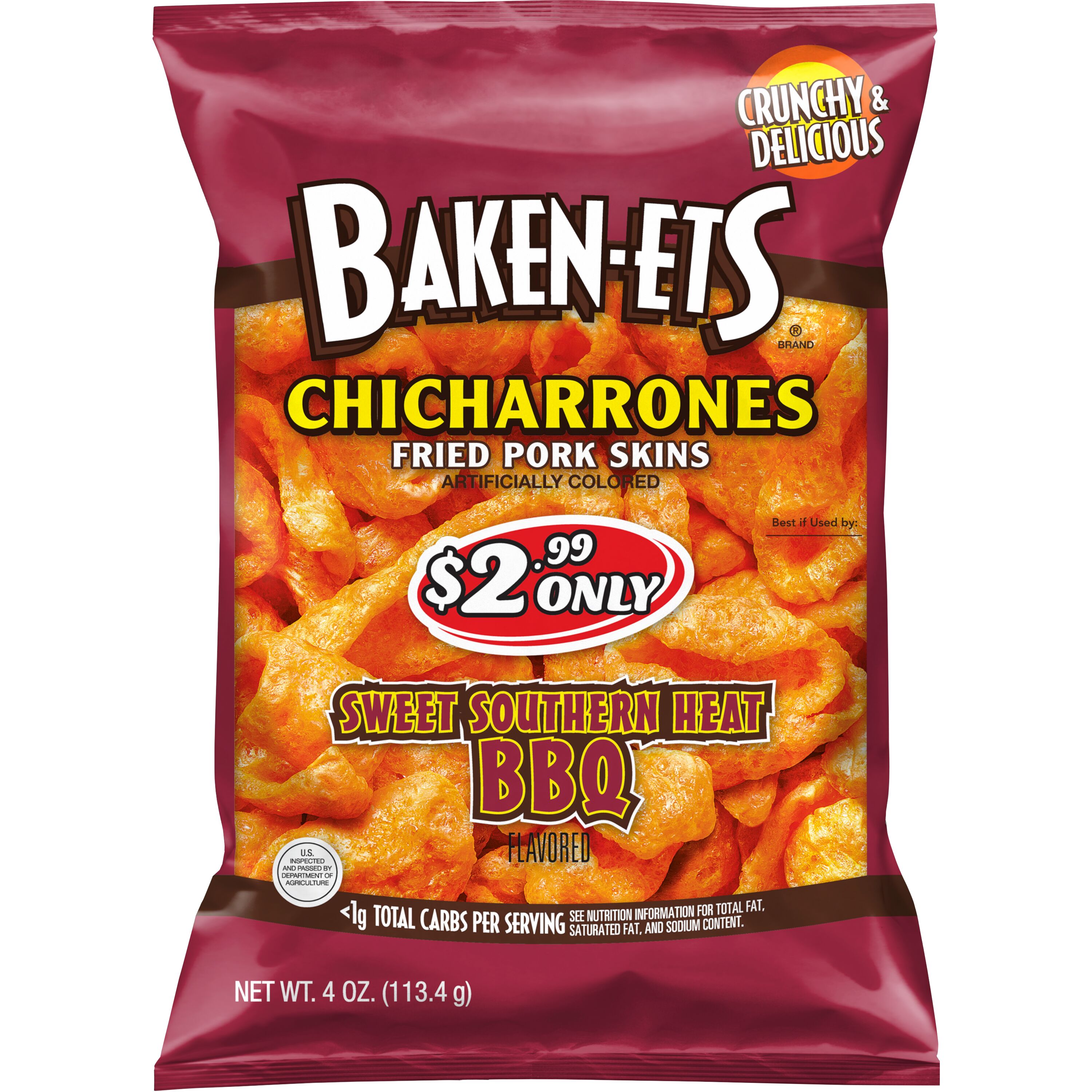 Baken-Ets® Sweet Southern Heat BBQ Flavored Fried Pork Skins