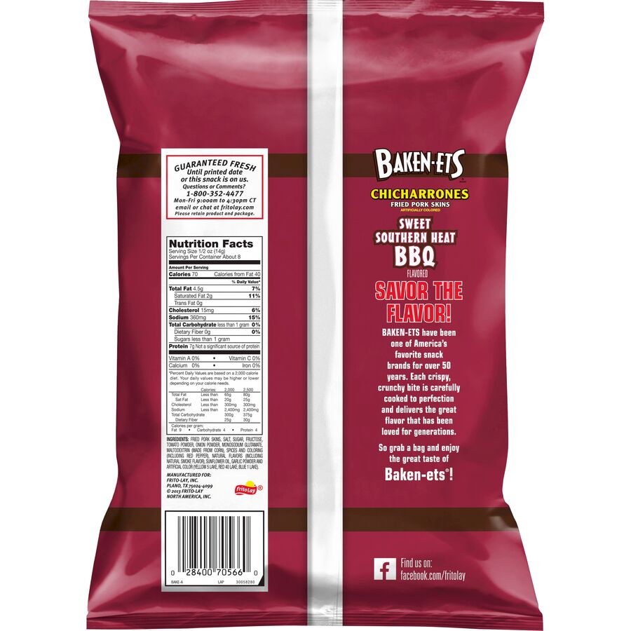 Baken-Ets® Sweet Southern Heat BBQ Flavored Fried Pork Skins