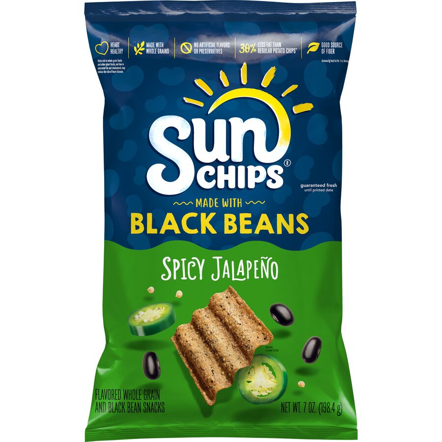 Sunchips Black Bean Spicy Jalapeno Flavored Whole Grain Snacks