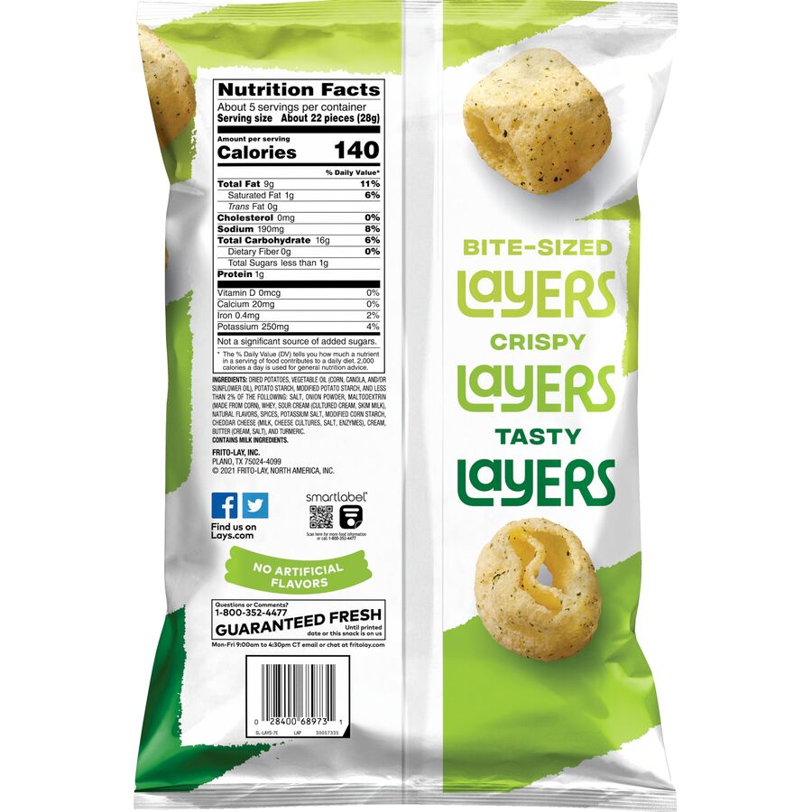 Lay's Layers Sour Cream & Onion Flavored Potato Snacks