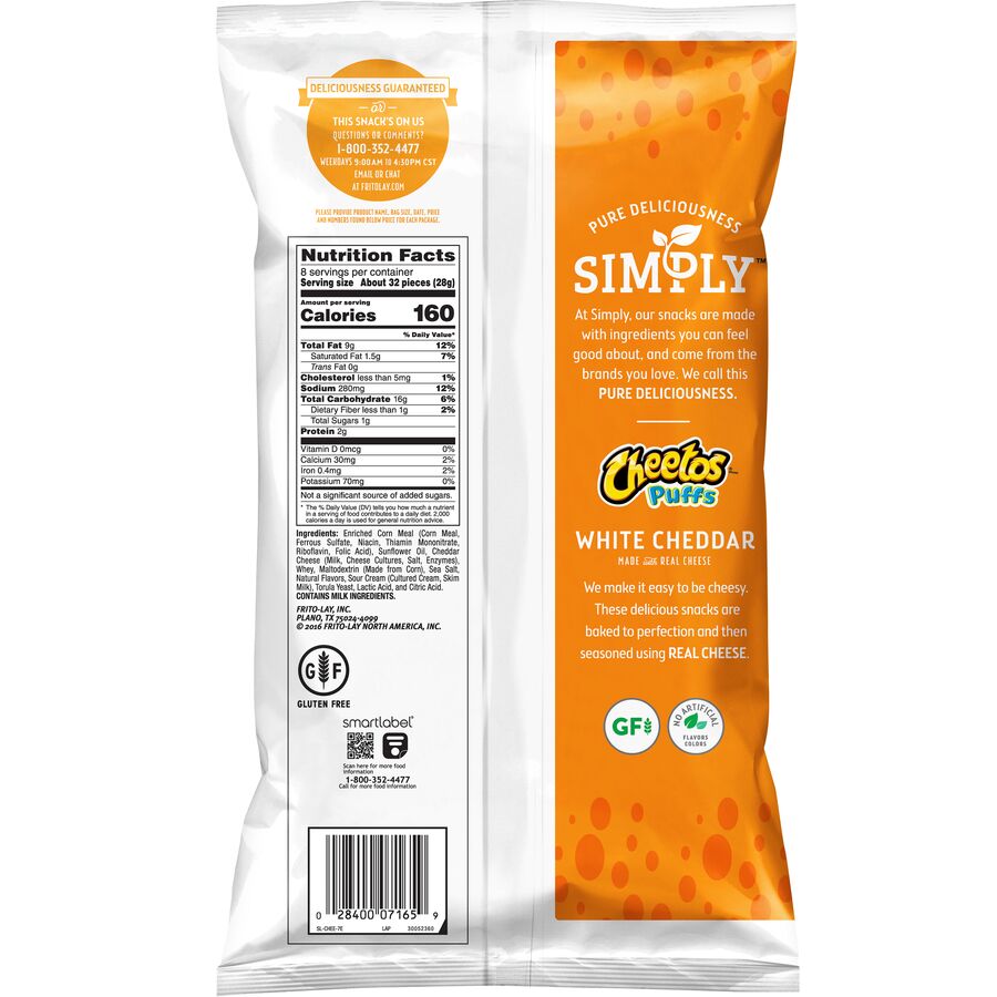 Simply Cheetos Puffs White Cheddar Cheese Flavored Snacks