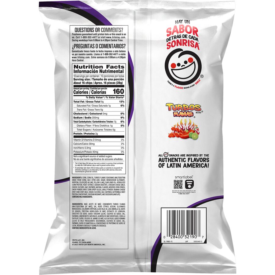 Sabritas® Turbos Flamas® Flavored Corn Snacks