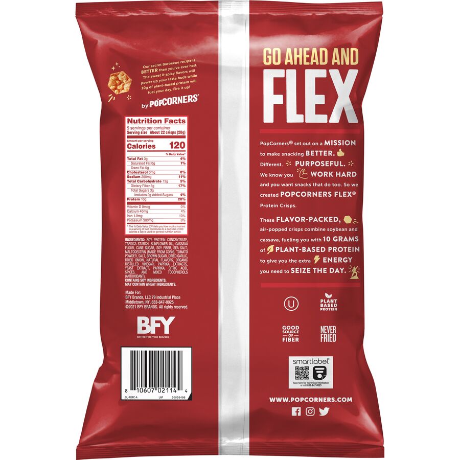 PopCorners Flex Energy Packed Protein Crisps Barbecue Flavored