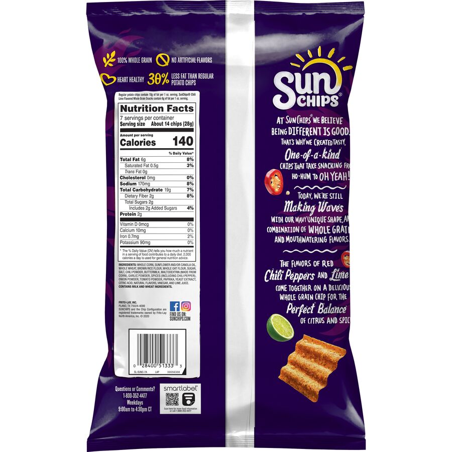 SunChips Chili Lime Flavored Whole Grain Snacks