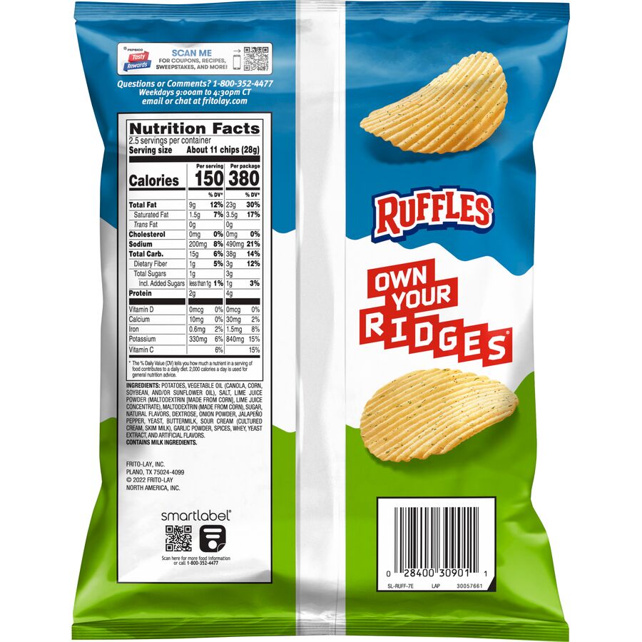 Ruffles® Lime & Jalapeno Flavored Potato Chips