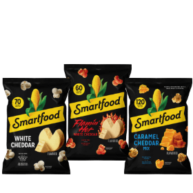 Smartfood White Cheddar, Flamin’ Hot White Cheddar, and Caramel & Cheddar Bundle